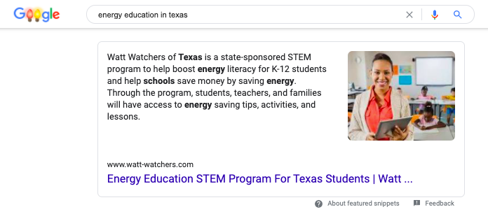 google-result-energy-education-texas